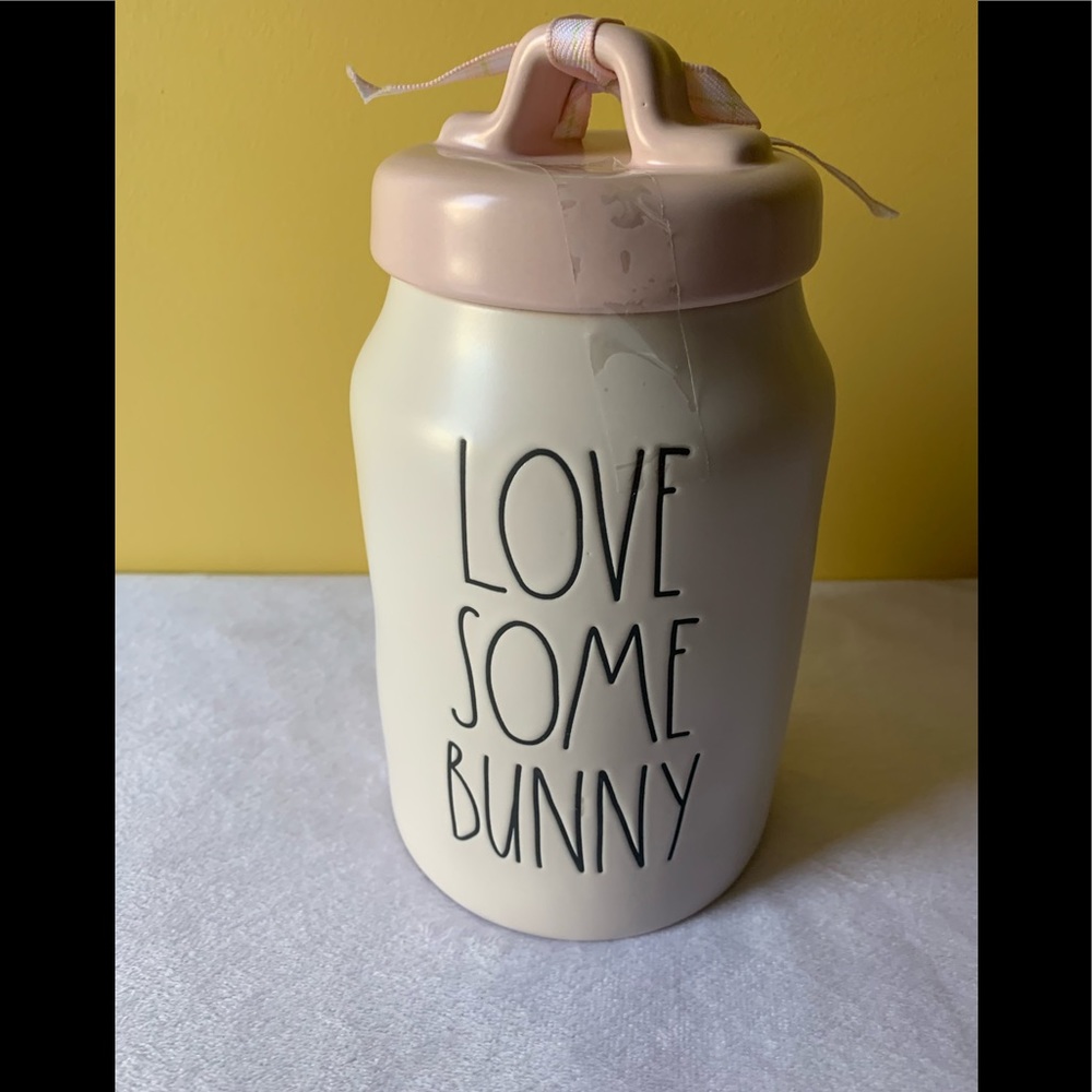 Rae Dunn Love Some Bunny Canister With Pink Lid